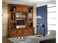 Foto mobile libreria soggiorno in legno a parete