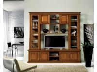 Foto mobile libreria soggiorno in legno a parete