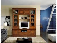 Foto mobile libreria soggiorno in legno a parete