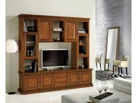 Foto mobile libreria soggiorno in legno a parete