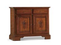 Foto credenza intagliata in legno per arredi in stile classico in legno 2 porte 2 cassetti