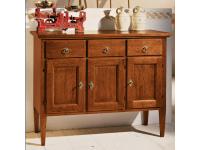 Foto credenzina in legno 3 ante 3 cassetti per arredamenti in stile classico arte povera