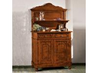 Foto credenzina in legno 2 ante 2 cassetti con piattaia in stile classico arte povera