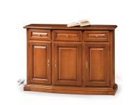 Foto credenzina in legno 3 cassetti 3 ante con bugne per arredi in stile classico