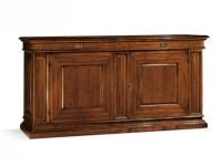Foto credenza in legno 2 cassetti 2 ante bugnate da cm 205 in stile classico arte povera