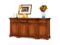 Foto credenza 4 ante 4 cassetti in legno con corpo avanzato per arredamenti in stile classico arte povera