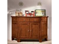 Foto credenza in legno 4 ante 4 cassetti inclinati e smussati in stile classico arte povera