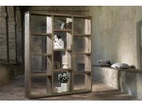 Foto libreria in legno massello di pino vecchio per arredamenti case private alberghi hotel