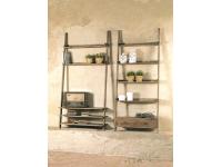 Foto scaffalatura da parete 3 ripiani e 2 cassetti in legno massello di pino vecchio