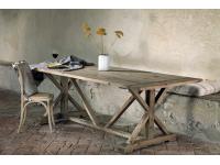 Foto tavolo in legno di pino vecchio 240x100 per arredamento in stile rustico