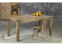 Foto tavolo da pranzo allungabile in legno di olmo vecchio con piano intarsiato l162/222x85