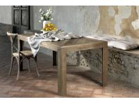 Foto tavolo in legno di olmo nuovo con piano intarsio olmo vecchio per arredi rustici l180x90