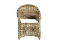 Foto poltrona in rattan naturale con cuscino sfoderabile in cotone