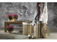 Foto set 2 cesti fatti a mano in rattan naturale con coperchio