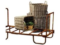 Foto set 3 cesti quadrati fatti a mano in rattan naturale con manici