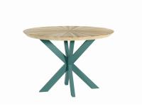 Foto tavolo rotondo con basamento incrociato.