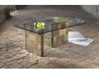 Foto tavolino basso da salotto con piano in vetro