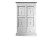 Foto armadio laccato bianco con decori 2 porte 1 cassetto
