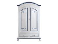 Foto armadio laccato bianco con decori 2 porte 1 cassetto