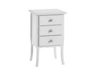 Foto comodino laccato bianco 3 cassetti