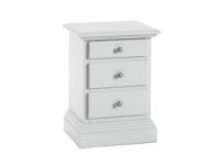 Foto comodino laccato bianco 3 cassetti