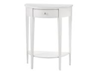 Foto consolle mezza luna laccata bianca 1 cassetto e 1 vano a giorno