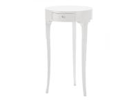 Foto tavolino rotondo laccato bianco 1 cassetto