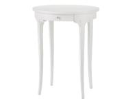 Foto tavolino ovale laccato bianco 1 cassetto