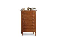 Foto cassettiera settimanale in legno con 7 cassetti in color noce per arredo in stile arte povera