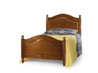 Foto letto singolo con testata e pediera sagomata in color noce in stile classico arte povera arredo hotel alberghi agriturismo