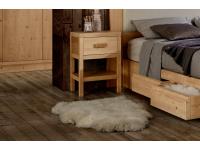 Foto comodino 1 cassetto 1 ripiano in legno di abete con guide ammortizzate