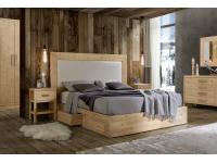 Foto testata per letto matrimoniale con pannello legno per arredi moderni