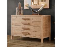 Foto comò 4 cassetti con guide ammortizzate in legno massello di abete