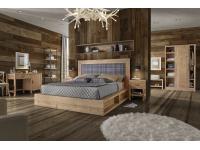 Foto basamento giroletto per letto matrimoniale con vani laterali in legno massello di abete