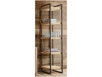 Foto libreria piccola a giorno in legno di abete con 5 ripiani e struttura in ferro