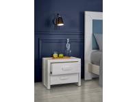 Foto comodino 2 cassetti in legno massello di abete per arredo agriturismo hotel alberghi