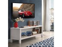 Foto porta tv a giorno in legno massello di abete per arredi moderni