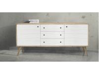 Foto base 2 ante 3 cassetti stile contemporaneo in abete spazzolato bicolore