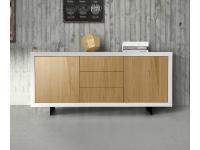 Foto base 2 ante 3 cassetti in stile moderno contemporaneo colore bianco e rovere