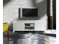 Foto porta tv 2 ante e vano giorno in abete bianco spazzolato stile rustico moderno