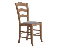 Foto sedia cuneo trattoria rustica in legno di faggio massello con seduta imbottita