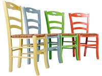 Foto sedia brescia in legno di faggio per osteria, patinata.