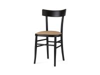 Foto sedia milano in legno per arredo pizzeria ristorante bar con seduta ecopelle stile bistrot rusica