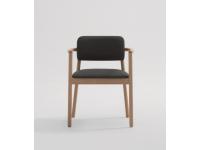 Foto sedie pistoia design moderno con braccioli in legno con seduta e schienale imbottito