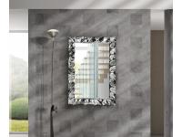 Foto specchiera rettangolare lavorata in color argento per arredamenti contemporanei