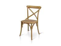 Foto sedia croce per ristoranti pizzerie stile shabby bistrot in legno color naturale seduta rattan midolino