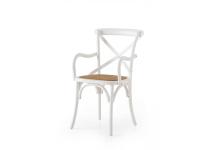 Foto sedie in legno color bianco consumato con braccioli per arredo bar ristorante