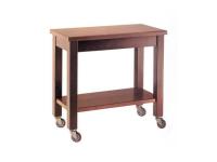 Foto gheridon carrello di servizio in legno massello color noce su ruote per ristorante pizzerie bar