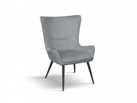 Foto poltrona nettuno con struttura in ferro schienale e seduta in velluto grigio