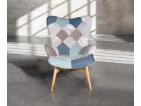 Foto poltrona stile moderna tessuto patchwork imbottita con braccioli